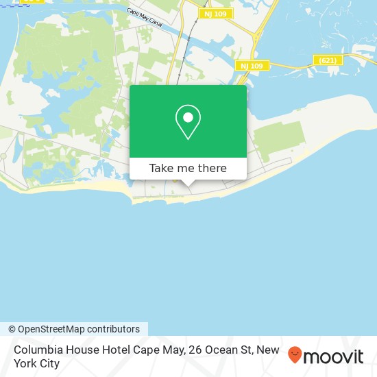 Columbia House Hotel Cape May, 26 Ocean St map