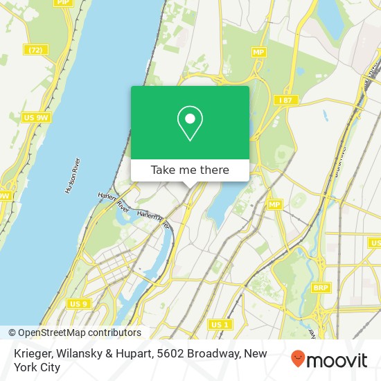 Krieger, Wilansky & Hupart, 5602 Broadway map