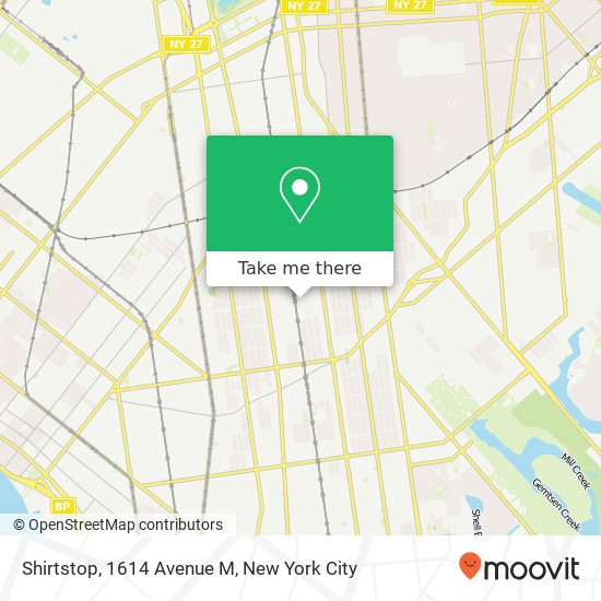 Mapa de Shirtstop, 1614 Avenue M