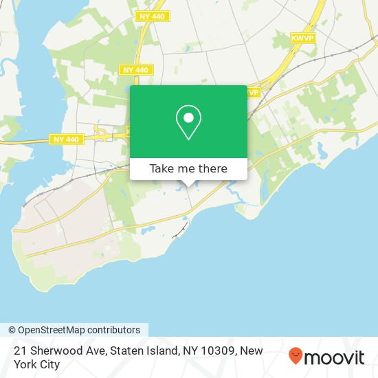 Mapa de 21 Sherwood Ave, Staten Island, NY 10309