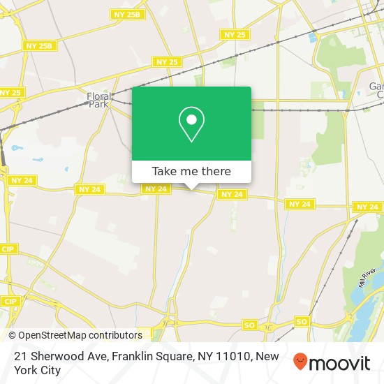 Mapa de 21 Sherwood Ave, Franklin Square, NY 11010
