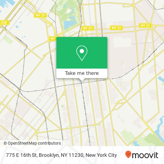 Mapa de 775 E 16th St, Brooklyn, NY 11230