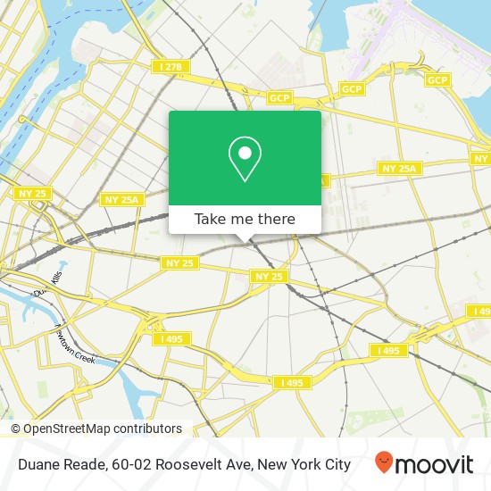 Mapa de Duane Reade, 60-02 Roosevelt Ave