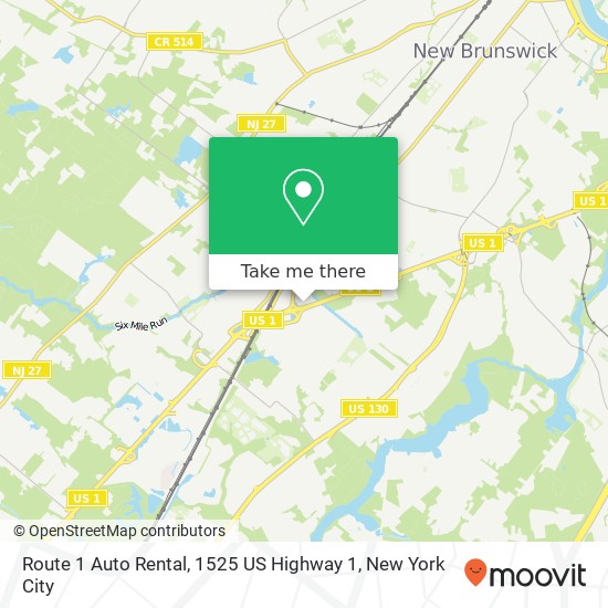 Route 1 Auto Rental, 1525 US Highway 1 map