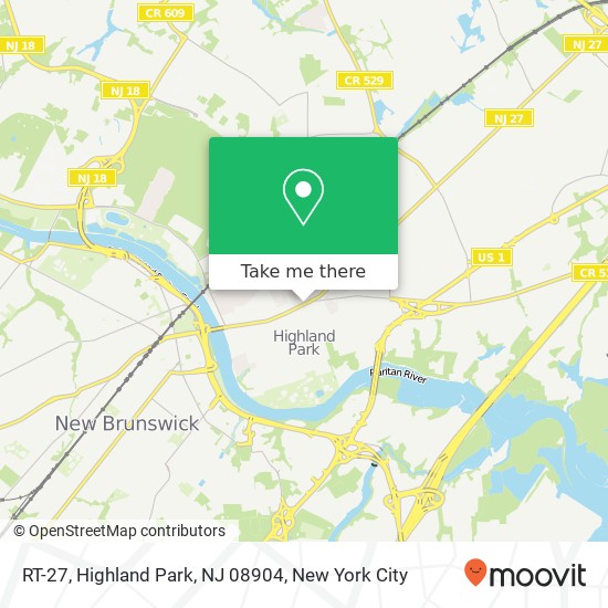 Mapa de RT-27, Highland Park, NJ 08904