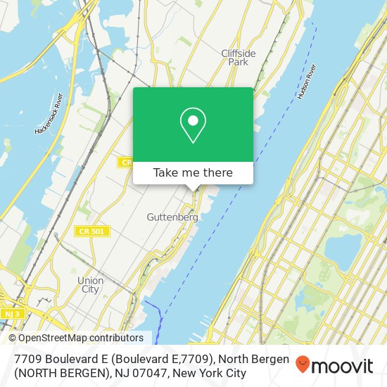 7709 Boulevard E (Boulevard E,7709), North Bergen (NORTH BERGEN), NJ 07047 map