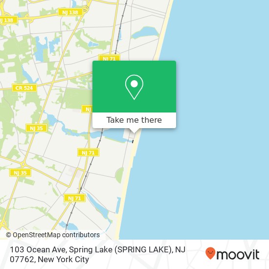 Mapa de 103 Ocean Ave, Spring Lake (SPRING LAKE), NJ 07762
