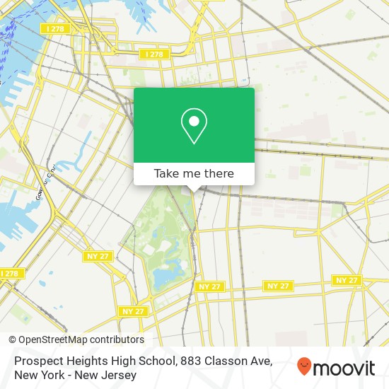 Mapa de Prospect Heights High School, 883 Classon Ave