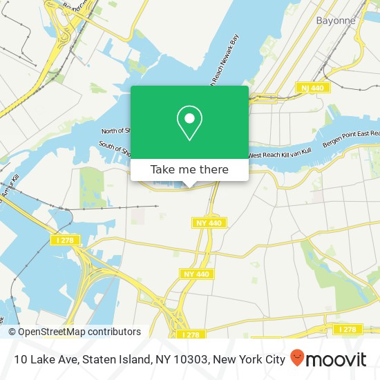 Mapa de 10 Lake Ave, Staten Island, NY 10303