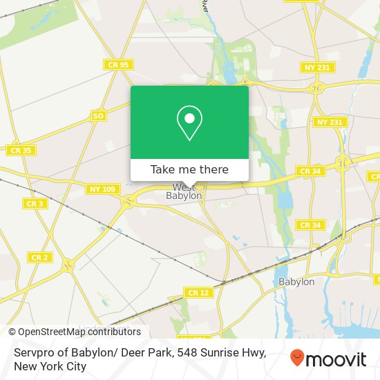 Mapa de Servpro of Babylon/ Deer Park, 548 Sunrise Hwy