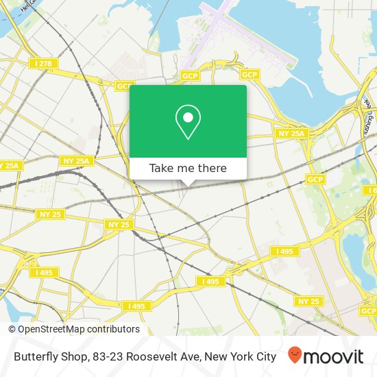 Butterfly Shop, 83-23 Roosevelt Ave map