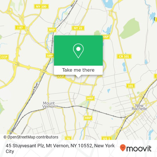 Mapa de 45 Stuyvesant Plz, Mt Vernon, NY 10552