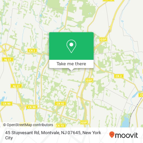 Mapa de 45 Stuyvesant Rd, Montvale, NJ 07645