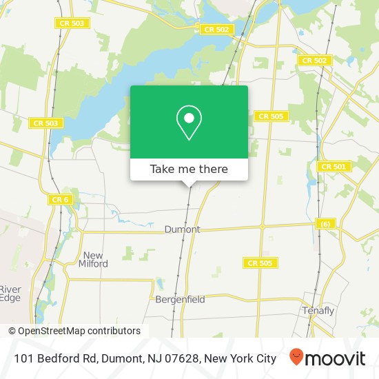 Mapa de 101 Bedford Rd, Dumont, NJ 07628