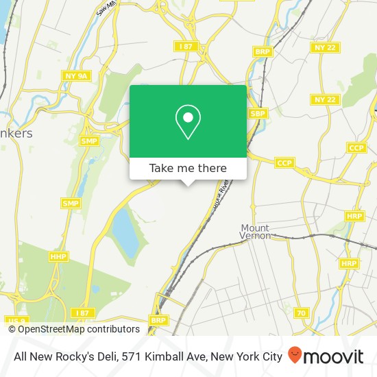 Mapa de All New Rocky's Deli, 571 Kimball Ave