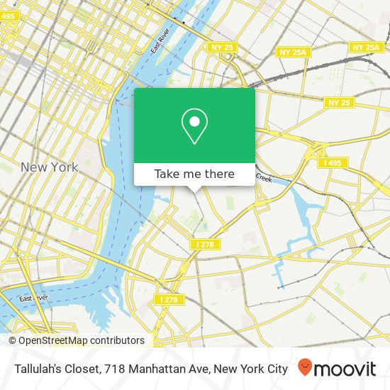 Mapa de Tallulah's Closet, 718 Manhattan Ave
