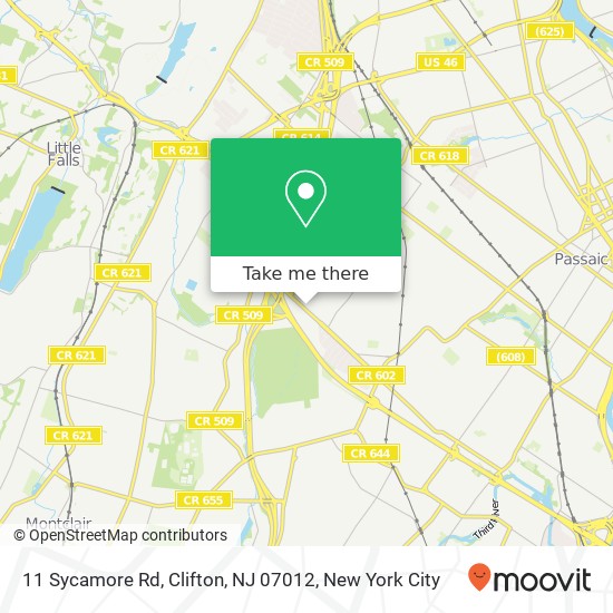 Mapa de 11 Sycamore Rd, Clifton, NJ 07012