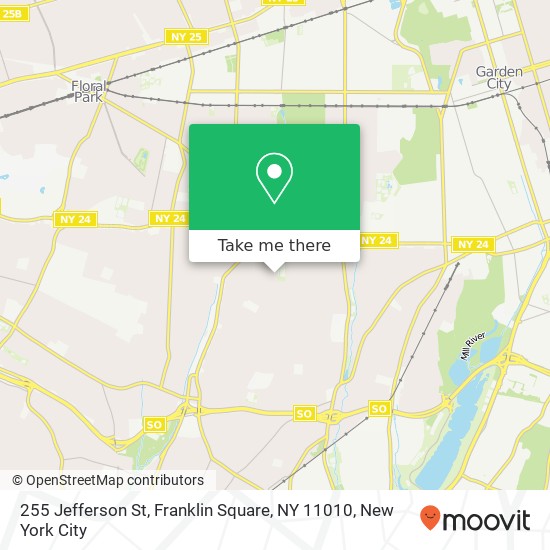 Mapa de 255 Jefferson St, Franklin Square, NY 11010