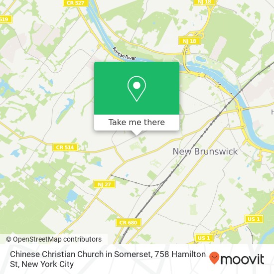 Chinese Christian Church in Somerset, 758 Hamilton St map