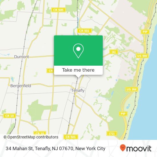 Mapa de 34 Mahan St, Tenafly, NJ 07670