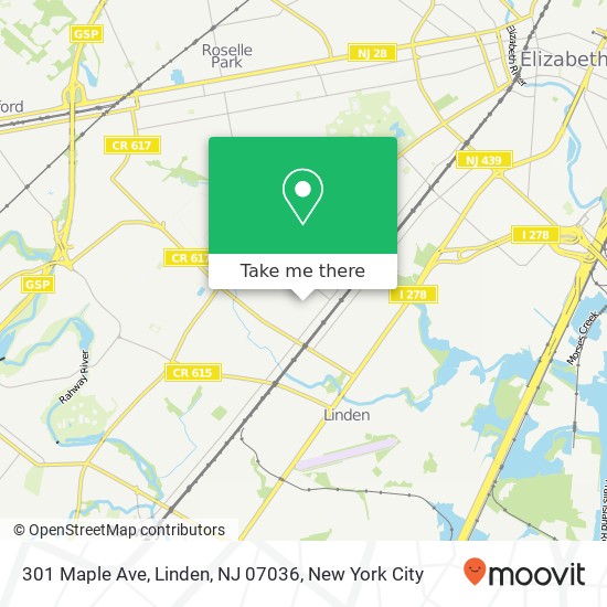 301 Maple Ave, Linden, NJ 07036 map