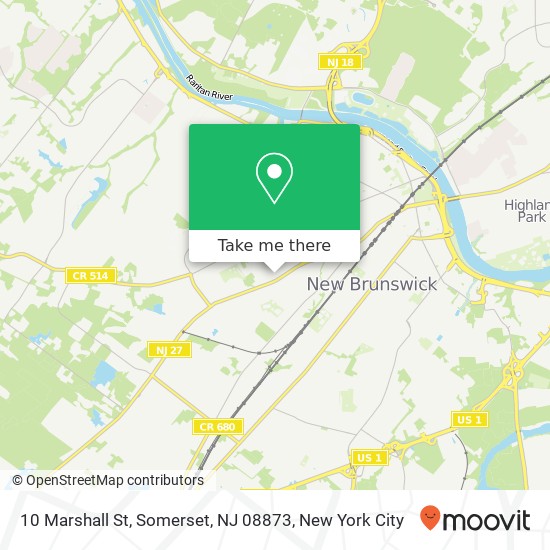 Mapa de 10 Marshall St, Somerset, NJ 08873