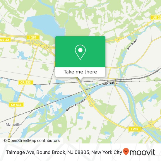 Mapa de Talmage Ave, Bound Brook, NJ 08805