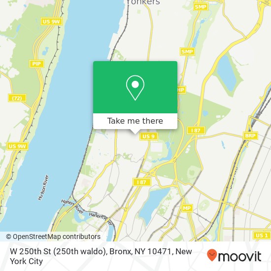 Mapa de W 250th St (250th waldo), Bronx, NY 10471