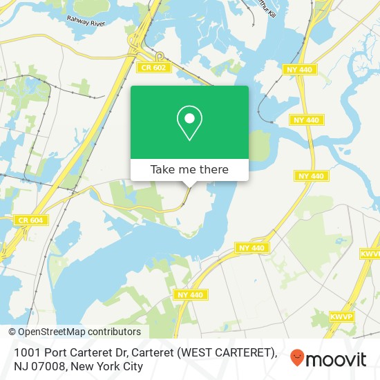 Mapa de 1001 Port Carteret Dr, Carteret (WEST CARTERET), NJ 07008