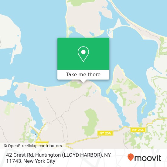 42 Crest Rd, Huntington (LLOYD HARBOR), NY 11743 map