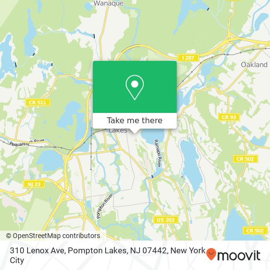 Mapa de 310 Lenox Ave, Pompton Lakes, NJ 07442