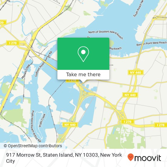 Mapa de 917 Morrow St, Staten Island, NY 10303