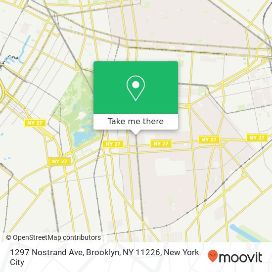 Mapa de 1297 Nostrand Ave, Brooklyn, NY 11226