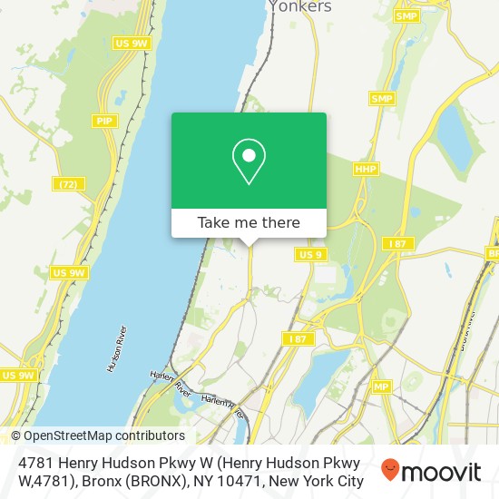 Mapa de 4781 Henry Hudson Pkwy W (Henry Hudson Pkwy W,4781), Bronx (BRONX), NY 10471