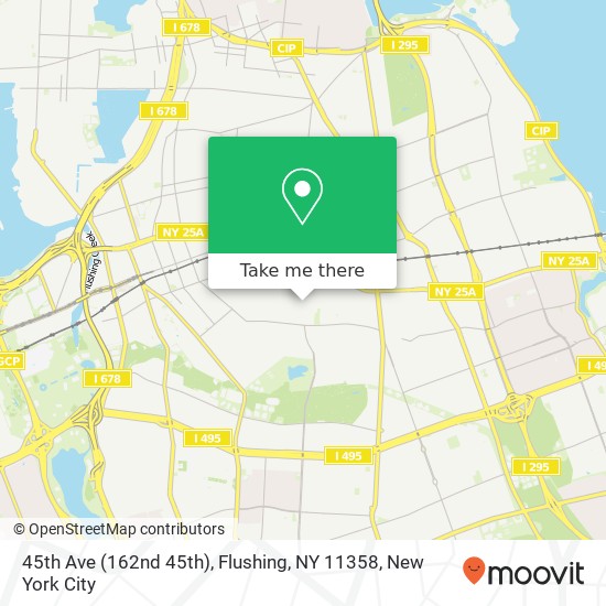 Mapa de 45th Ave (162nd 45th), Flushing, NY 11358