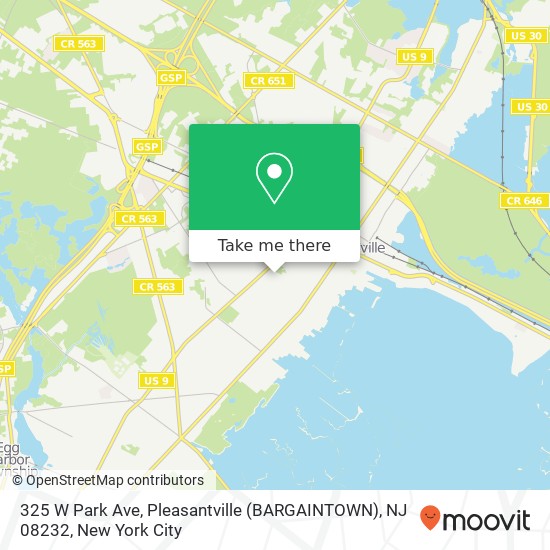 325 W Park Ave, Pleasantville (BARGAINTOWN), NJ 08232 map