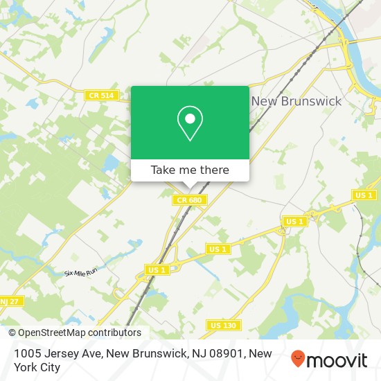 Mapa de 1005 Jersey Ave, New Brunswick, NJ 08901