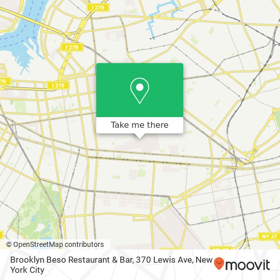 Mapa de Brooklyn Beso Restaurant & Bar, 370 Lewis Ave