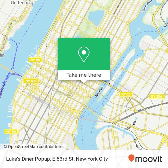 Mapa de Luke's Diner Popup, E 53rd St
