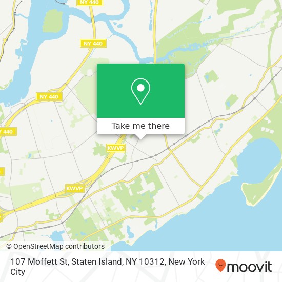 Mapa de 107 Moffett St, Staten Island, NY 10312