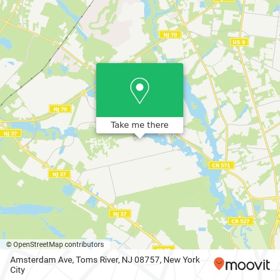 Mapa de Amsterdam Ave, Toms River, NJ 08757