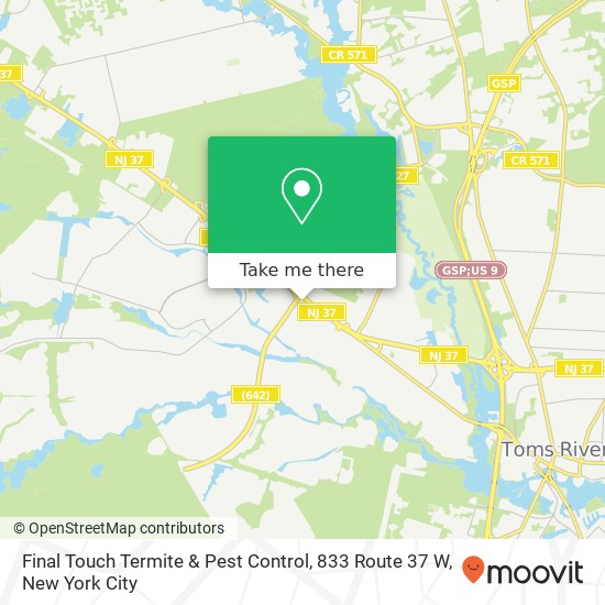 Final Touch Termite & Pest Control, 833 Route 37 W map