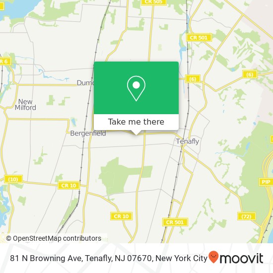 Mapa de 81 N Browning Ave, Tenafly, NJ 07670