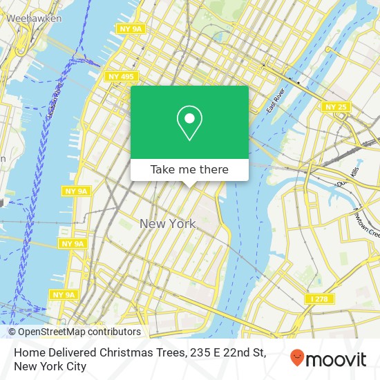 Mapa de Home Delivered Christmas Trees, 235 E 22nd St