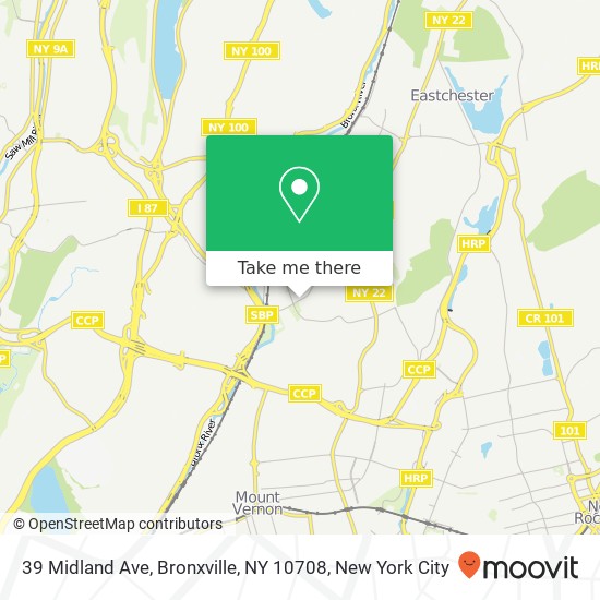 Mapa de 39 Midland Ave, Bronxville, NY 10708