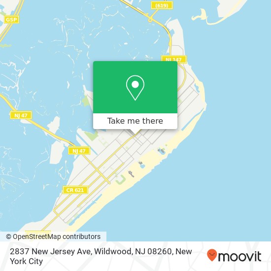 Mapa de 2837 New Jersey Ave, Wildwood, NJ 08260