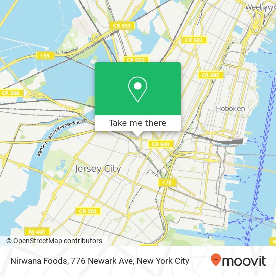 Mapa de Nirwana Foods, 776 Newark Ave