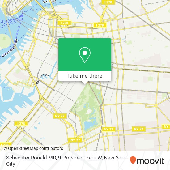 Mapa de Schechter Ronald MD, 9 Prospect Park W