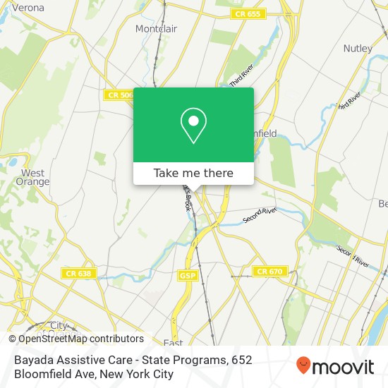 Bayada Assistive Care - State Programs, 652 Bloomfield Ave map