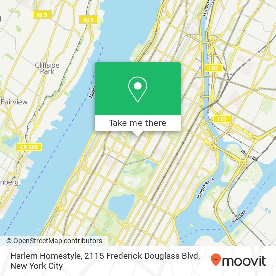 Mapa de Harlem Homestyle, 2115 Frederick Douglass Blvd